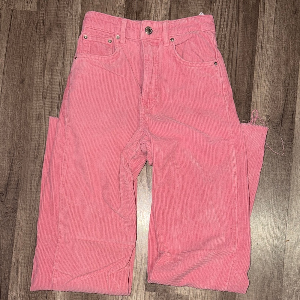 Stradivarius Pink Corduroy Trousers